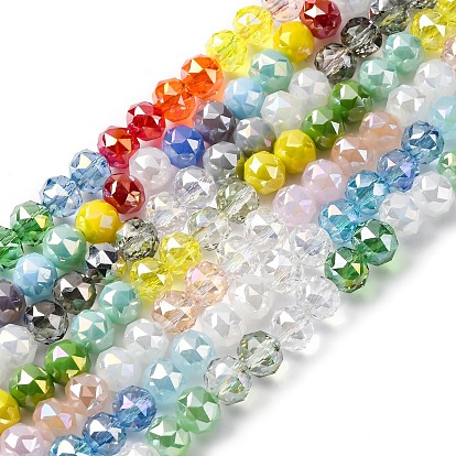 Прозрачные стеклянные бусины, круглые, граненые