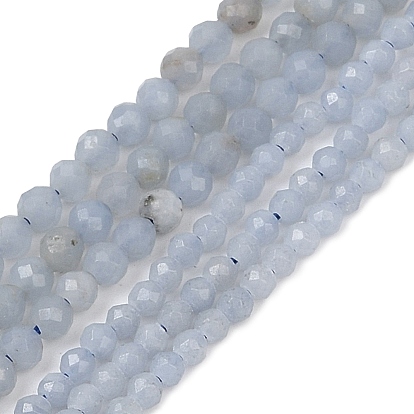 Натуральные ангельские бусины, граненые, круглые