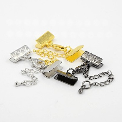 Brass Chain Extender, with Ribbon Ends and Lobster Claw Claspss