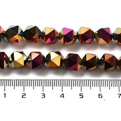 Electroplate Glass Beads Strands, Full Plated, Polygon