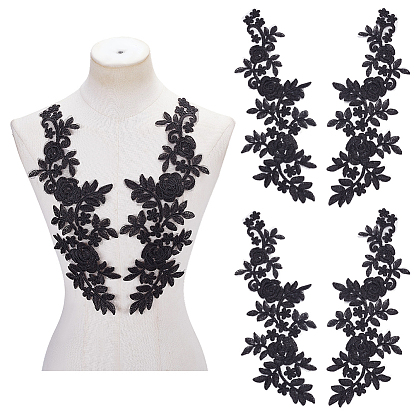 Нашивки из полиэфирного кружева с цветами