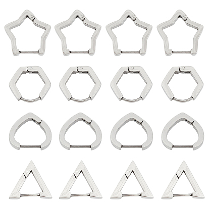 8пары 4 стили 304 серьги-кольца из нержавеющей стали, разнообразные