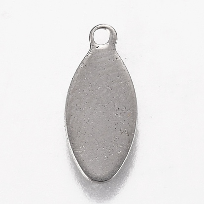 304 Stainless Steel Pendants, Stamping Blank Tag, Oval