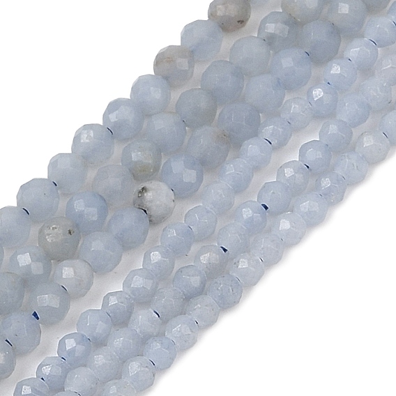 Натуральные ангельские бусины, граненые, круглые