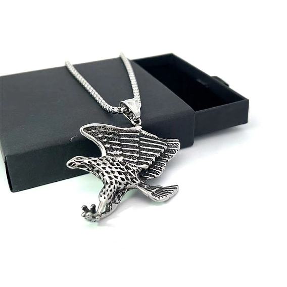 Винтажные ожерелья с подвеской в виде орла из нержавеющей стали для мужчин