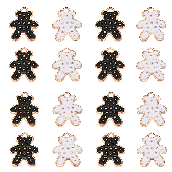 Подвески из эмали и сплава, форма медведя, золотые