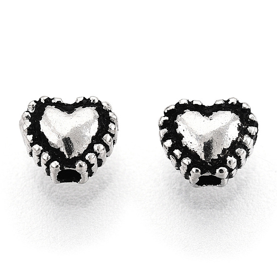 925 Sterling Silver Beads, Heart