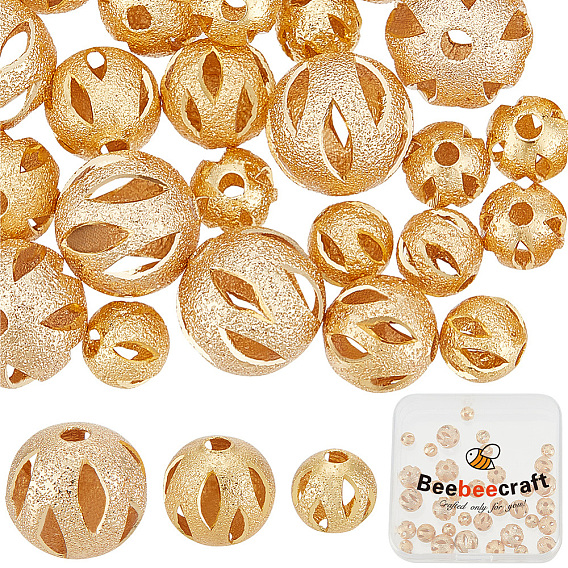 42шт 3 стиль латунные филигранные бусины, филигранный шар, , круглые