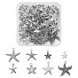 80Pcs 8 Style Tibetan Style Alloy Pendants, Lead Free and Cadmium Free, Starfish/Sea Stars Charms