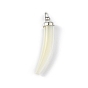 Natural Trochid Shell/Trochus Shell Pendants, Pepper Charms, with Platinum Tone Iron Snap on Bails