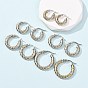 304 двухцветные серьги-кольца из нержавеющей стали, твист кольцо, ионное покрытие (ip)