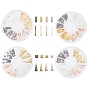 4 Boxes 4 Styles 4 Colors Brass Rivets Studs, Nail Art Decoration Accessories, Triangle, Golden & Rose Gold & Silver & Gunmetal