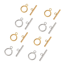 Unicraftale 304 Stainless Steel Ring Toggle Clasps, Ring
