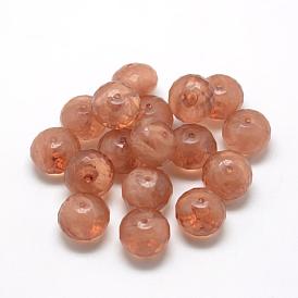 Акриловые бусины, Стиль имитация драгоценных камней, Двухцветный цвет, граненые, рондель