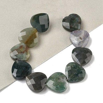 Природного индийского агата бисер нитей, граненые, сердце