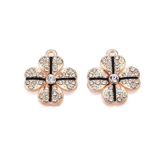 Подвески из эмали и сплава, с кристально горный хрусталь, без кадмия и без свинца, золотой свет, клевер амулеты