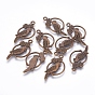 Alloy Tropical Parrot Pendants, Lead Free and Cadmium Free, 28x14.5x1.5mm, Hole: 1.5mm