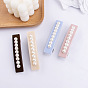 Rectangle Cellulose Acetate Hair Barrettes, Plastic Imitation Pearls Hair Accessories for Girls