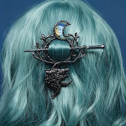 Alloy Hair Forks, Moon
