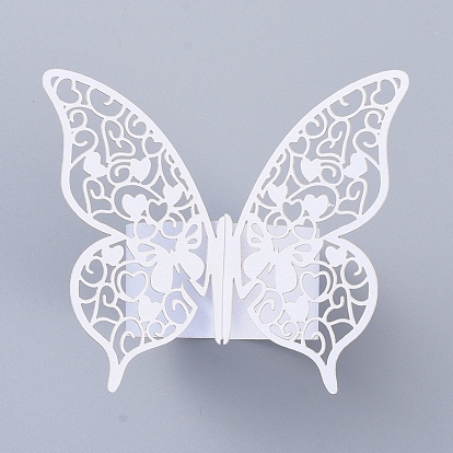 Baimeixun 100pcs 3D Butterfly Paper Napkin Rings Weddings Party Serviette Table Decoration White 