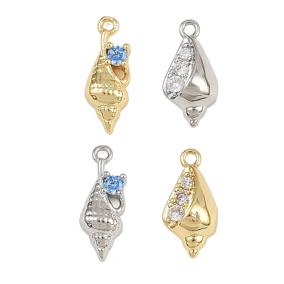 Латунные микро проложить кубического циркония подвески, подвески в форме раковины, стойки покрытие, долговечный, без кадмия и без свинца