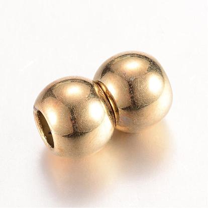 Acrylic Magnetic Clasps with Glue-in Ends, Double Round