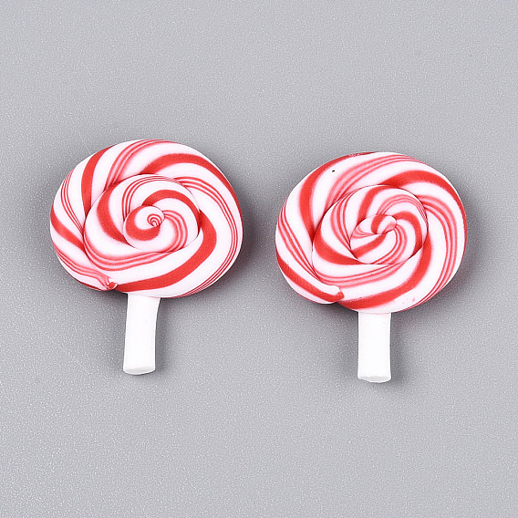 Ручной полимерной глины кабошонов, леденец, Новогодняя тема