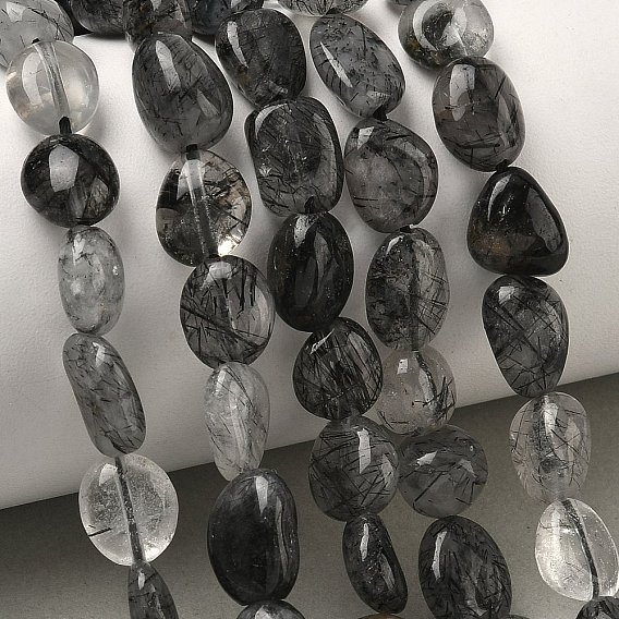 Натуральный турмалированный кварц / черный рутиловый кварц, самородки, упавший камень