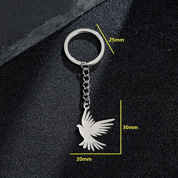 201 брелок с подвеской в виде птицы из нержавеющей стали, подвеска на рюкзак для автомобиля в подарок