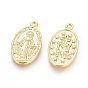Brass Pendants, Long-Lasting Plated, Miraculous Medal, Oval with Virgin Mary