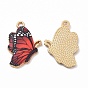 Alloy Enamel Pendants, Butterfly Charm