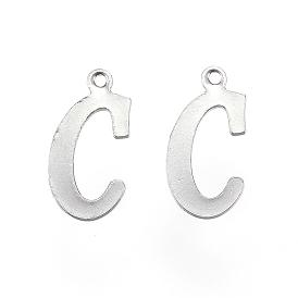 304 Stainless Steel Letter Charms, Letter.C