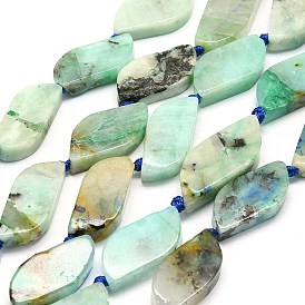 Natural Chrysocolla and Lapis Lazuli Beads Strands, Leaf