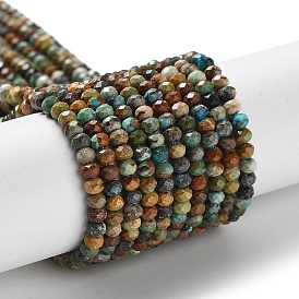 Natural HuBei Turquoise Beads Strands, Faceted, Rondelle