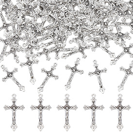 100 piezas colgantes de aleación de estilo tibetano, crucifijo cruz encantos, sin plomo y cadmio, para la Pascua