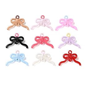 Alloy Enamel Pendants, Bowknot Charms