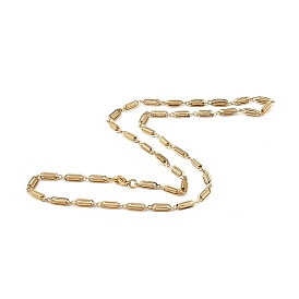Chapado en iones (ip) 201 collar de cadena de eslabones ovalados de acero inoxidable para hombres y mujeres