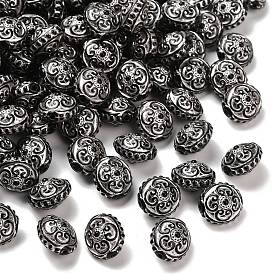 Непрозрачные акриловые бусины, серебристого металла, обвитыми, рондель