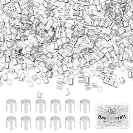 1000Pcs Brass Crimp Beads, Tube