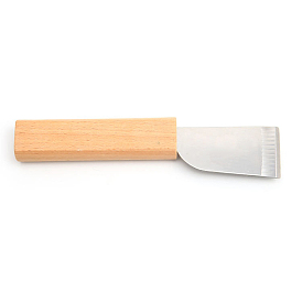 Steel Leather Knife Cutting Knife Edging Knife, with Wooden Handle, for DIY Leathercraft Cutting