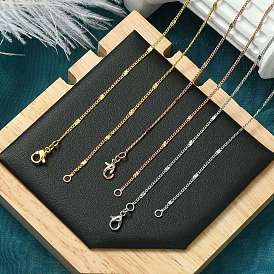 2мм стойка покрытие латунь витая цепь ожерелья для женщин мужчин, без кадмия и без свинца, 901 застежка из нержавеющей стали, долговечный