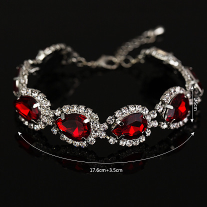 Fashion Red Crystal Inlaid Diamond Bracelet B016 - Elegant and Stylish