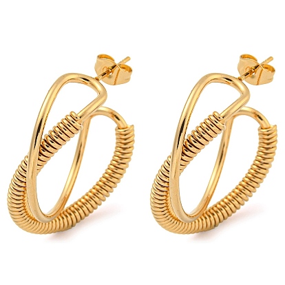 Вакуумное покрытие pvd 202 серьги-кольца из нержавеющей стали, с 304 штифтов из нержавеющей стали