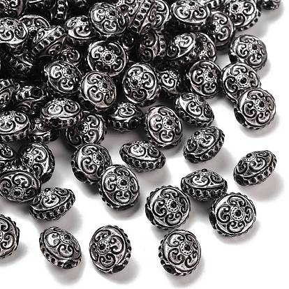 Непрозрачные акриловые бусины, серебристого металла, обвитыми, рондель