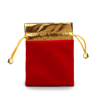 Rectangle Brocade Drawstring Bags, Organza Pouches Gift Jewelry Packaging Bag