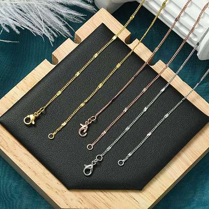 2мм стойка покрытие латунь витая цепь ожерелья для женщин мужчин, без кадмия и без свинца, 901 застежка из нержавеющей стали, долговечный