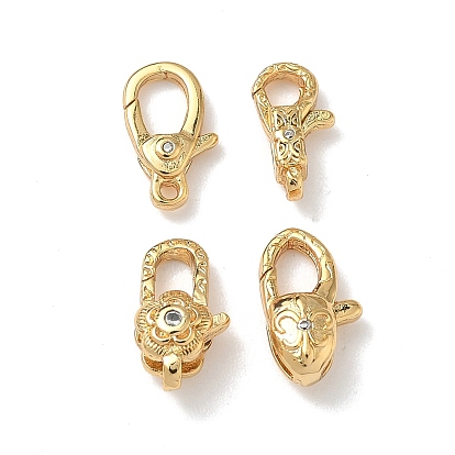 Латунный микро pave прозрачный кубический цирконий лобстер, без никеля 