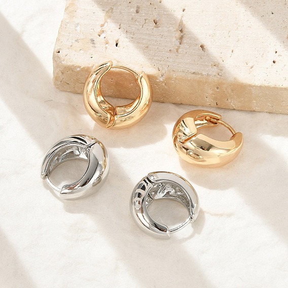 Латунь обруч серьги для женщин, кольцо