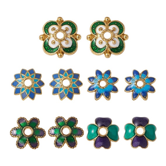 10 шт. 5 стильные эмалированные колпачки из сплава, цветок