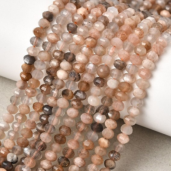 Натуральный черный лунный камень бисер пряди, фонарь, граненые